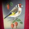Kissen Stieglitz, Distelfink, Vogel-Gemälde gepatcht auf Leinen Bild 3