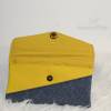 Smartphone-Tasche Mini-Geldbeutel  gelb, jeans, navy-blau mit Metall-Druck-Knopf und Reißverschluss-Fach Bild 4