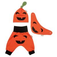 Baby Frühchen Jungen Mädchen Halloween Set Pumphose-Mütze-Tuch "Kürbis" Geschenk Geburt Bild 1