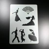 Schablone Flamenco Tänzer Fächer Spanien - BA39 Bild 1