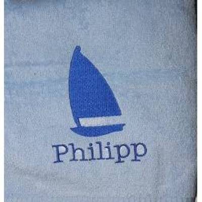 Duschtuch, bestickt, Surfbrett, personalisiert inkl. Wunschname, Baumwollhandtuch, maritim, individuell, von Dieda