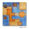 Acrylbild in erfrischendem Blau und Orange auf Leinwand, Quadrate, moderne Malerei, Wandkunst, Wandbild Bild 2