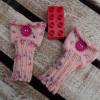 Babypulswärmer, Armstulpen ohne Daumenloch in rosa gesprenkelt Bild 2