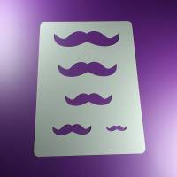 Schablone Schnurrbart Moustache 5 Bärte - BA21 Bild 1