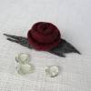 Filzbrosche Filzblume Rose gefilzt bordeaux mit grau Bild 2