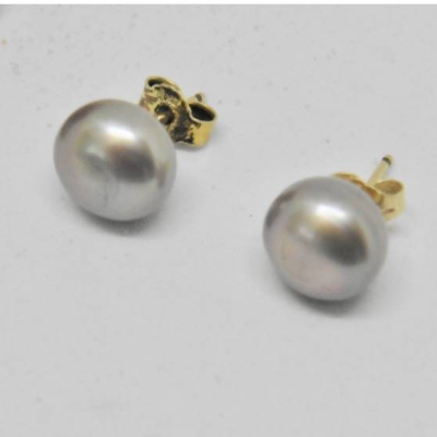 6-10 mm Weiß Zucht echte Süßwasser Perlen Schmuck Ohrringe Ohrstecker 925 Silber 