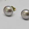 Perlen-Ohrstecker 6,5 mm/ 925 grau silbergrau echte Perlen Büro Alltag Bild 2