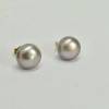 Perlen-Ohrstecker 6,5 mm/ 925 grau silbergrau echte Perlen Büro Alltag Bild 4