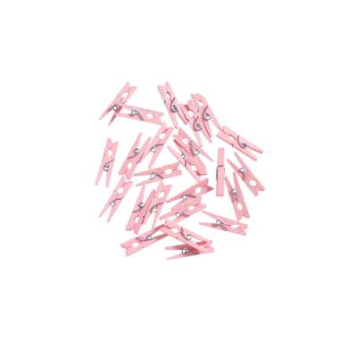 24 Mini Wäscheklammern rosa – Holzklammern für Dekoration & Adventskalender