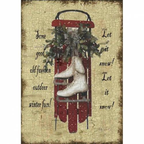 Bügelbild -  Weihnachten - Winter - Vintage - Shabby - Transfer - 3064