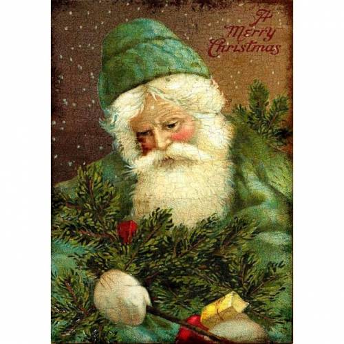 Bügelbild - Santa - Nikolaus - Weihnachten - Vintage - Shabby - Transfer - 3063