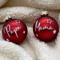 Weihnachtsbaumkugel, Christbaumkugel in rot, personalisiert mit Geschenkverpackung