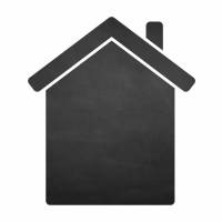 001 Haus - selbstklebende schwarze Tafelfolie/Kreidefolie inkl. 3 Stück Kreide - Größe: 800 x 900 mm - Kinderzimmer Wanddeko Bild 1