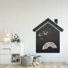 001 Haus - selbstklebende schwarze Tafelfolie/Kreidefolie inkl. 3 Stück Kreide - Größe: 800 x 900 mm - Kinderzimmer Wanddeko Bild 5