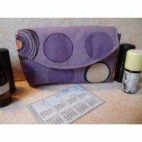 Tasche für 5 ätherische Ölflaschen, Aromapflege, für Aromaexpertinnen, Kreismuster in lila Bild 1