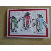 Weihnachtskarte ,Pinguin,Weihnachtspost, Grußkarte,Karte,Glückwunschkarte,Weihnachten,Weihnachtsgrüsse, Bild 1