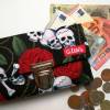 Portemonnaie, Geldbeutel, Geldbörse, Totenkopf, Skull, Rosen Bild 3