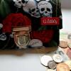 Portemonnaie, Geldbeutel, Geldbörse, Totenkopf, Skull, Rosen Bild 4