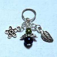 Mini-Schlüsselanhänger - Schmuckanhänger - Taschenanhänger - Blume - Engel - Perlen Bild 1