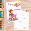 5 Einladungskarten Mädchen Geschenk Luftballons pink inkl. 5 transparenten Briefumschlägen - Kindergeburtstag Teenager pink rosa gelb Bild 2
