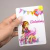5 Einladungskarten Mädchen Geschenk Luftballons pink inkl. 5 transparenten Briefumschlägen - Kindergeburtstag Teenager pink rosa gelb Bild 3