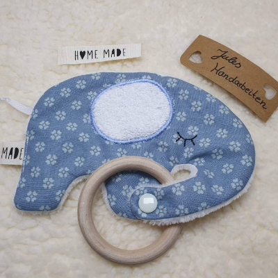 ITH Stickdatei Schmusetuch Elefant Rosa, 13x18 und 14x20 cm, 2 Varianten, links und rechts ausgerichtet.