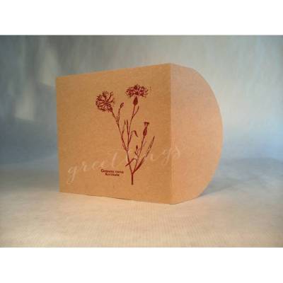 Taschenkarte / Gutscheinkarte Kornblume Linolstempel