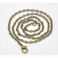 1 Kette, Gliederkette, 46cm, bronze, Metallkette, Halskette, Vintage-Stil, Karabinerverschluss, 13011 Bild 1