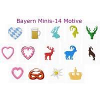 Stickdatei Bayern-Minis 10x10 Rahmen 14 Dateien Tracht Landhaus Wiesn Oktoberfest Bavaria Bild 1