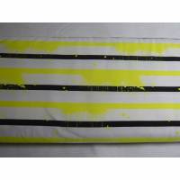 13,90 EUR/m Jersey Baumwolle Streifen schwarz neon gelb / Groovy stripes Bild 1