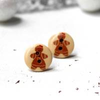 Holzohrstecker Lebkuchenmädchen • Ohrringe | Ohrschmuck | Weihnachten Bild 1
