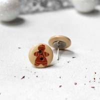 Holzohrstecker Lebkuchenmädchen • Ohrringe | Ohrschmuck | Weihnachten Bild 2