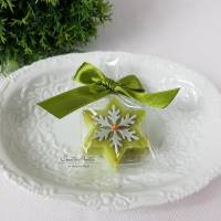 Seifenstern Eisenkraut - Grün - dekoriert und verpackt - Weihnachtsgeschenk - Mitbringsel Bild 1