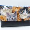 Kosmetiktasche Katzen mit Kunstlederboden Bild 1