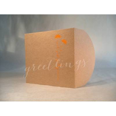 Taschenkarte / Gutscheinkarte Jugendstil-Blume, Handsiebdruck