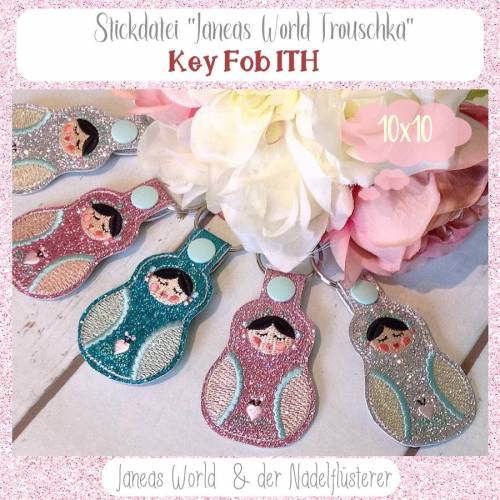 Digitale Stickdatei "Janeas World Trouschka Key Fob ITH" für den 10x10 cm (4x4") Stickrahmen