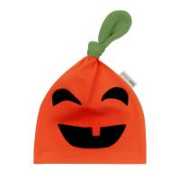 Baby Halloween Mütze Knotenmütze Zipfelmütze "Kürbis" Geschenk Geburt Bild 1