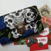 Portemonnaie, Geldbeutel, Geldbörse, Totenkopf, Skull, Rosen Blau Bild 3