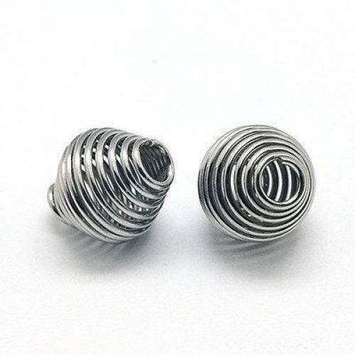 5 Perlen, Edelstahl, Edelstahlperlen, Spiralen, 11x10mm, Schmuckperlen, 040-1