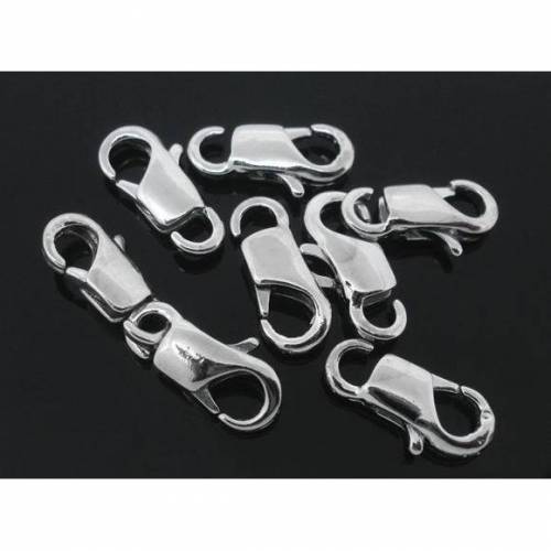20 Karabiner, Karabinerverschluss, silber, 11x4mm,  04289