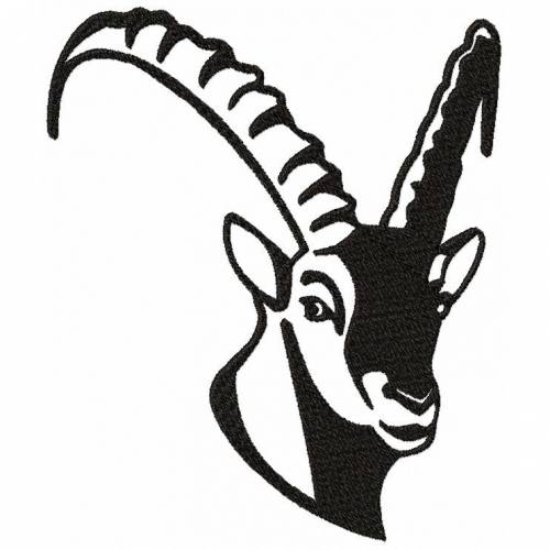 Steinbock Kopf Set in 5 Größen Stickmuster Steinbockkopf