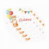 5 Einladungskarten Fuchs Waschbär Luftballon inkl. 5 Transparenten Briefumschlägen Kinder Geburtstag Mädchen Junge Einladung Feier Girlande Bild 3