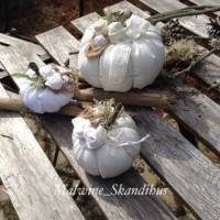 3 Stoffkürbisse aus Leinstoff Natur Herbst Deko ~ Hygge Bild 1