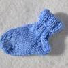 Socken Babysocken Erstlingssocken Stricksocken Babyschuhe Babyschühchen Baby blau melange handgestrickt 0 - 6 Monate Bild 3