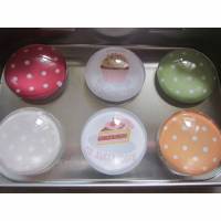 Cupcake Magnete Muffins 6er Set "Tarte" Polka Dots Küche Küchendeko Kühlschrankmagnete Geschenkidee Geburtstag Bild 1