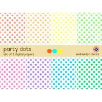 Digitales Papier Set, Wasserfarben Polka Dots Bild 1