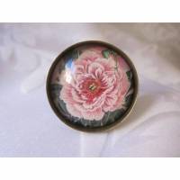 Cabochon Ring Motiv rosa Blume "Laure" romantisch Vintage Stil Geburtstagsgeschenk Bild 1