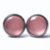 Ohrstecker handbemalt zart rosa metallic - Edelstahl - verschiedene Größen Bild 2