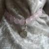 Edelsteinarmband Rosenquarz mit Herz-Charm aus 999 Silber Bild 2