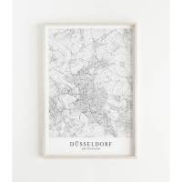 DÜSSELDORF Poster Map | Kunstdruck | hochwertiger Print | Karte | Stadtplan | skandinavisches Design Düsseldorf Karte CityMap Bild 1